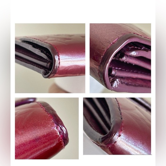 💃 LOUIS VUITTON Vernis Sarah Long Wallet Amarante - Picture 8 of 15